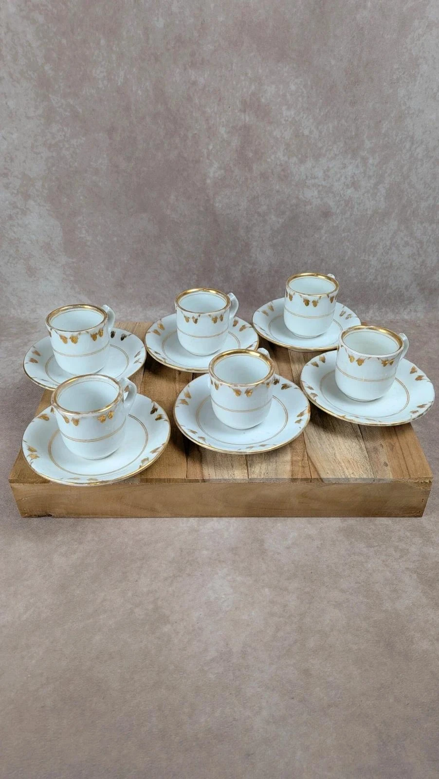 Set of 6 old Paris cups and their 6 gilded saucers – photo 2